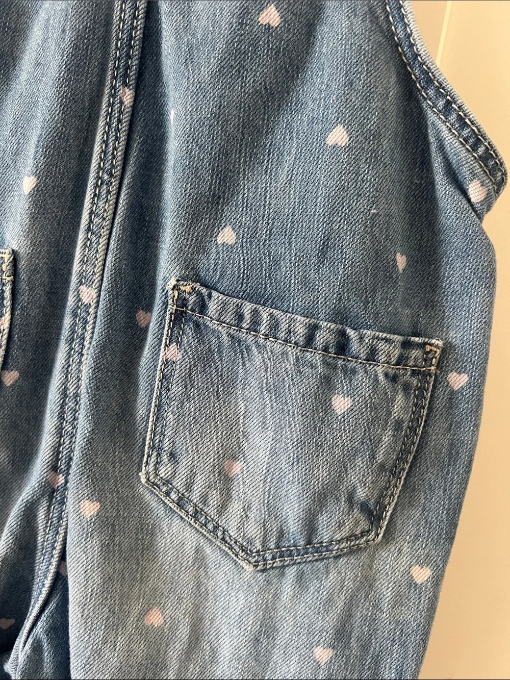 OshKosh B'gosh Light Blue Denim Heart Bib Overalls